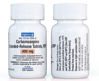 Un flacon de Carbamazépine Comprimés à libération prolongée, USP 400 mg