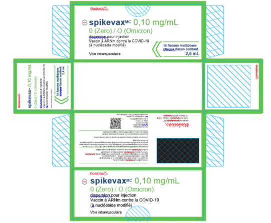 Étiquette de la boîte SPIKEVAXMC 0 (Zero) /O (Omicron)