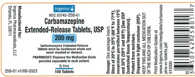 Étiquette de Carbamazépine Comprimés à libération prolongée, USP 200mg