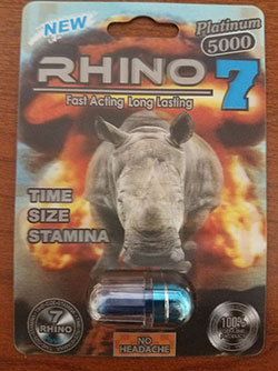 Unauthorized sexual enhancement products - RHINO 7 Platinum 5000
