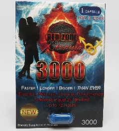 Produits non autorisés vendus pour améliorer la performance sexuelle - Red Zone Xtreme 3000, gélules