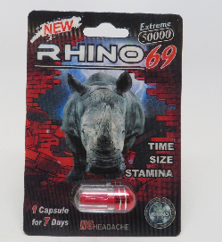 Produits non autorisés vendus pour améliorer la performance sexuelle - Rhino 69 Extreme 50000, gélules