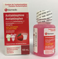 Solution orale d’acétaminophène (160 mg/5 ml) à saveur de fraise pour les enfants, de marque Biomedic
