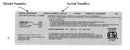 Location of model and serial numbers on label