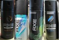 Various Axe products without appropriate hazard labelling.