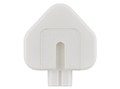 Three-prong AC wall plug adapter reverse side – white with no letters