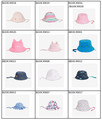 Chapeaux de soleil pour bébés avec numéros de modèle