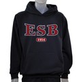 Navy hooded sweatshirt, model #381