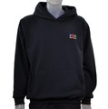 Navy hooded sweatshirt, model #384