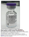 Étiquettes unilingues anglaises de la fiole de Vaccin contre la COVID-19 de Pfizer-BioNTech 