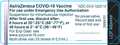 Annexe A â Étiquettes unilingues anglaises des fioles de Vaccin d’AstraZeneca contre la COVID-19 et des boîtes correspondantes (stocks portant les étiquettes américaines)