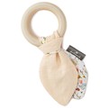 Floral Fabric Wood Teether