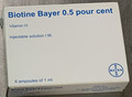 Biotine Bayer 0.5% Vitamin H Injectable solution IM, boîte de 6 flacons
