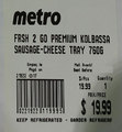 Metro Frsh 2 Go Premium Kolbassa Sausage-Cheese Tray – 760 grams
