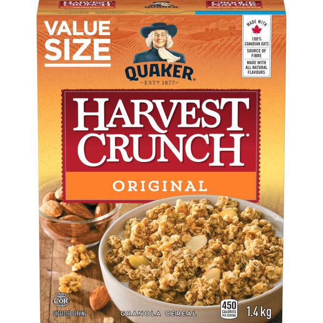 Quaker - Harvest Crunch Original Granola Cereal (Value Size) - 1.4 kg - Front