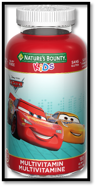 Gélules Disney/Pixar Les bagnoles de Nature’s Bounty (180 gélules)