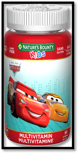 Gélules Disney/Pixar Les bagnoles de Nature’s Bounty (60 gélules)
