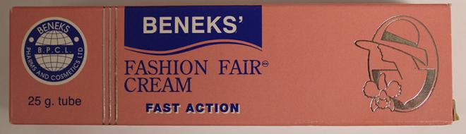 Beneks' Fashion Fair Cream (Traitement des affections cutanées)