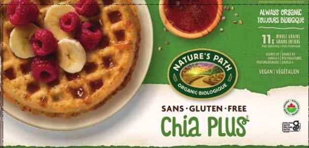 Natures Path biologique  Gaufres Chia plus sans gluten