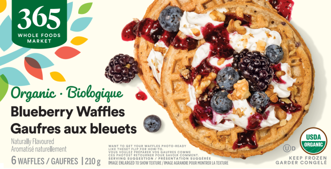 365 Whole Foods Market - Gaufres aux bleuets biologique - 210 g - avant