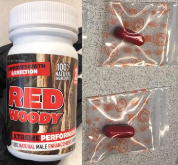 Red Woody or Tigra Red bottle and capsules