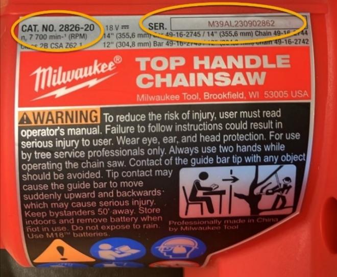 Milwaukee chainsaw