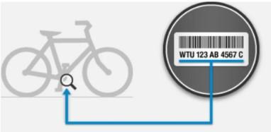 Emplacement du numéro de série sur le vélo
