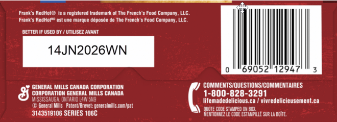 Pillsbury - « Pizza Pops FRANK's RedHot » Pepperoni + Bacon - 4 au nombre - CUP et Lot