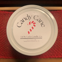 Bougie en cire de soya Lit by Lada Candle Co., Canne de Noël « Candy Cane »