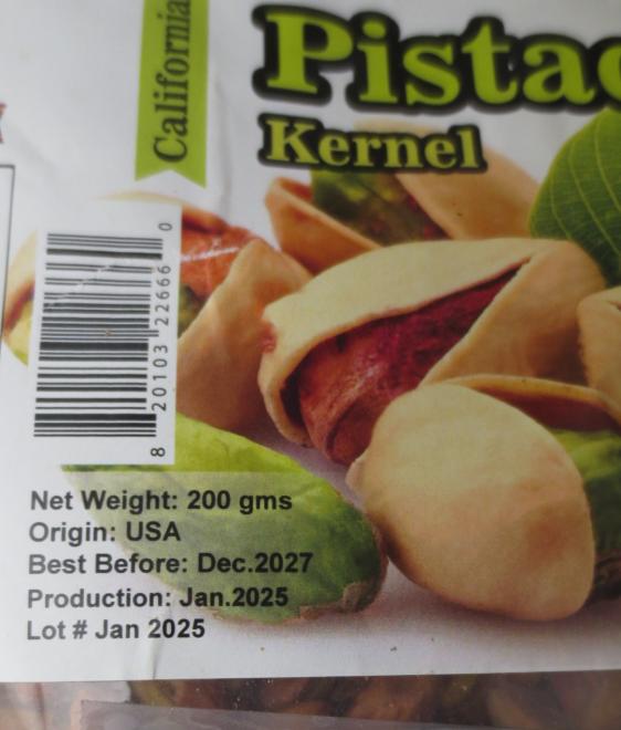 Kehar - Californian Pistachio Kernel - 200 g - CUP et Lot