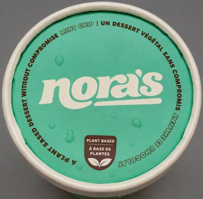 Nora's Plant Veda - Dessert glacé sans produits laitiers - menthe et chocolat - 500 mL - haut