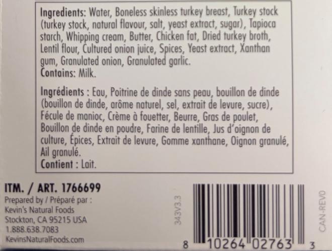 Kevin's Natural Foods - Sauce à la dinde - 1.33 L - CUP