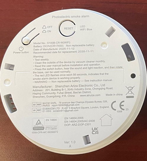 Image 2: Étiquette apposée au dos du produit